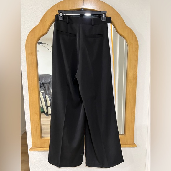 Black Wide-Leg Pants with Bold Side Stripes - Picture 2 of 2